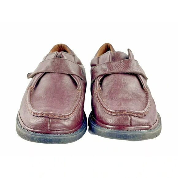 Hitchcock 719213 Mens Maroon Leather Hook And Loop Casual Shoes Size‎ 6 B - Picture 3 of 8
